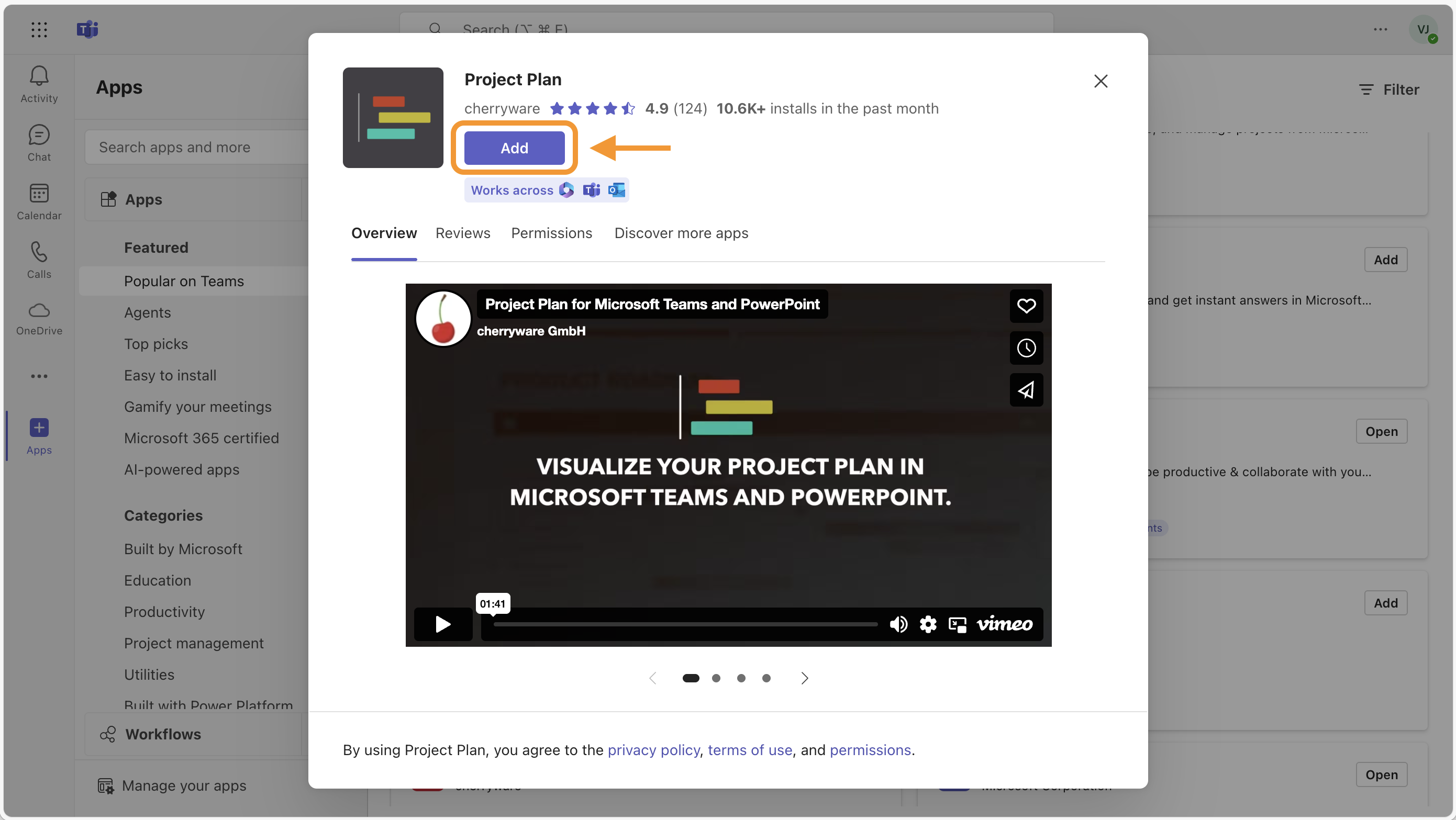 Project Plan in Microsoft Teams hinzufügen – Schritt 1